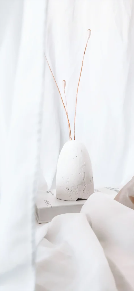 white handcrafted clay decor