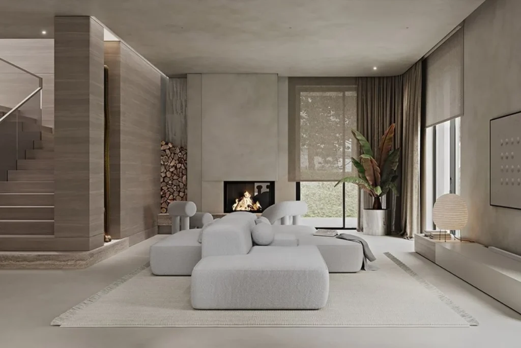 Triết Lý “Less Is More” Trong Setup Không Gian Sống Tối Giản: Tinh Hoa Thiết Kế Nội Thất Luxury Độc Bản khong gian song toi gian